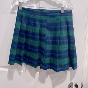 NWT Cute Preppy Forever 21 Green Blue Plaid Mini Skirt